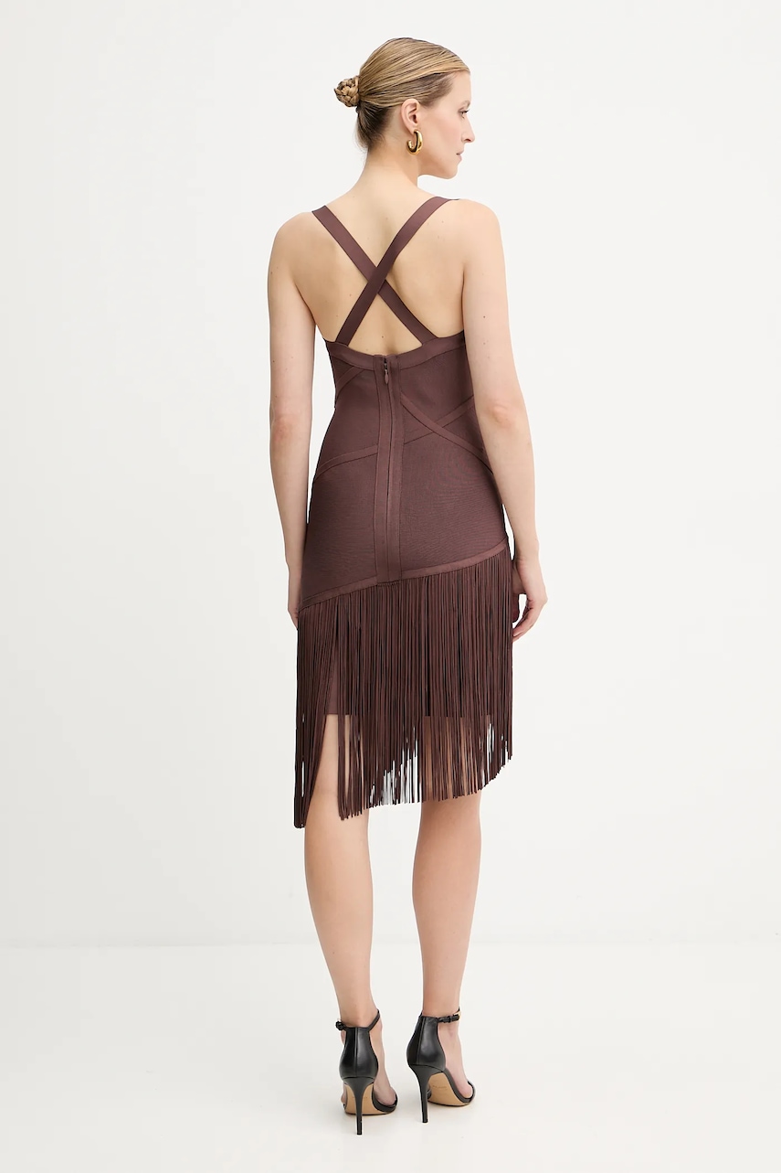 Сукня Herve Leger Josephine колір червоний mini облягаюча FRI8513807