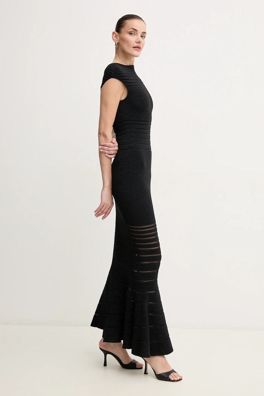 Сукня Herve Leger Camila колір чорний maxi облягаюча MOS8513513