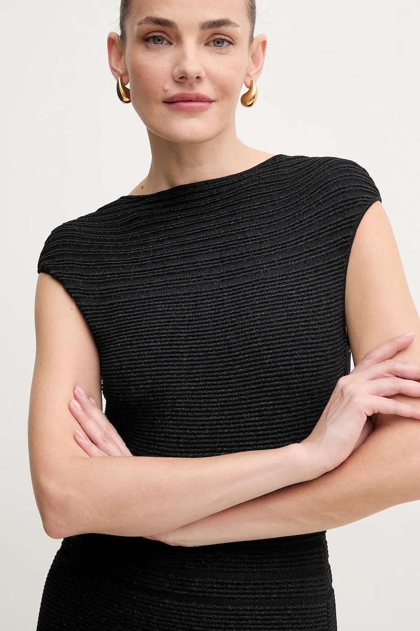 Сукня Herve Leger Camila колір чорний maxi облягаюча MOS8513513