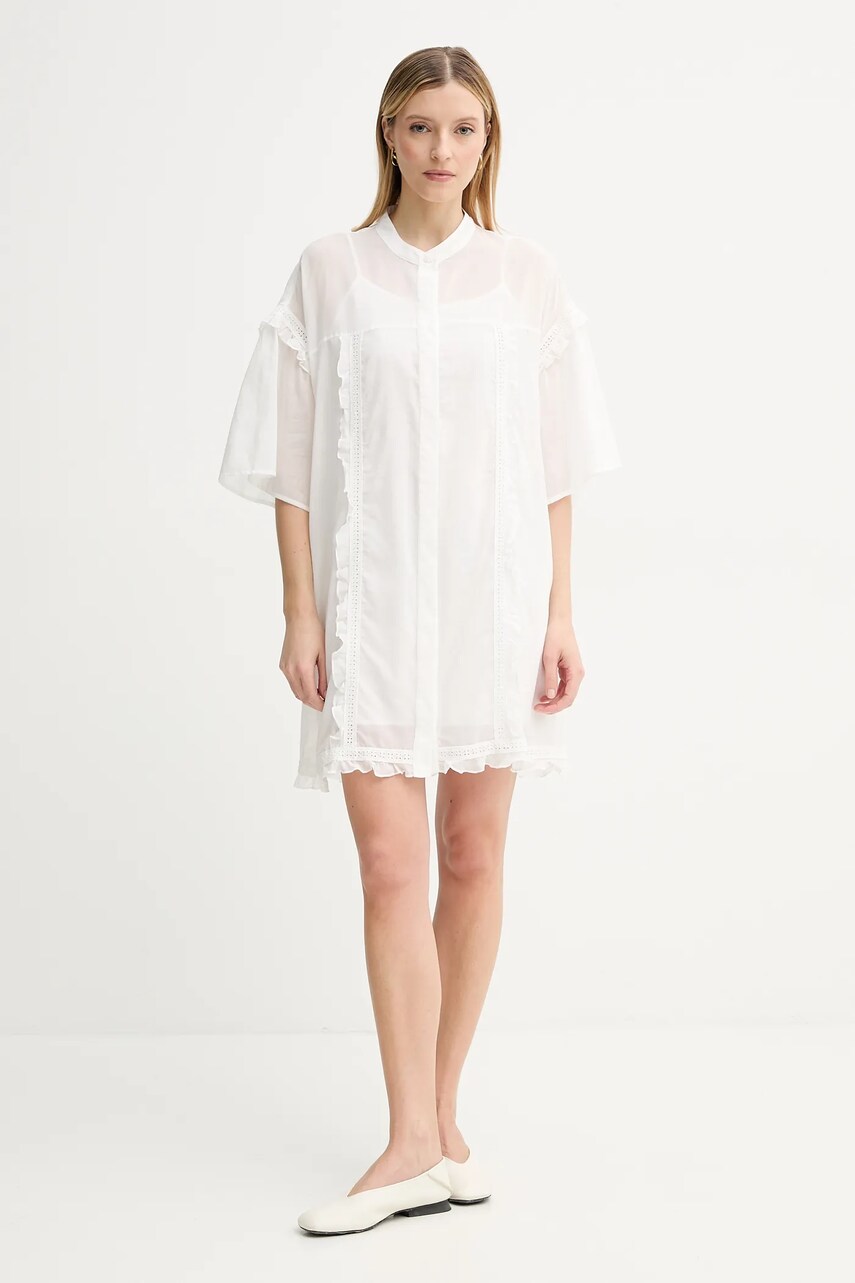 Сукня з домішкою шовку ISABELLE BLANCHE колір білий mini oversize IS25SS-A078-T018