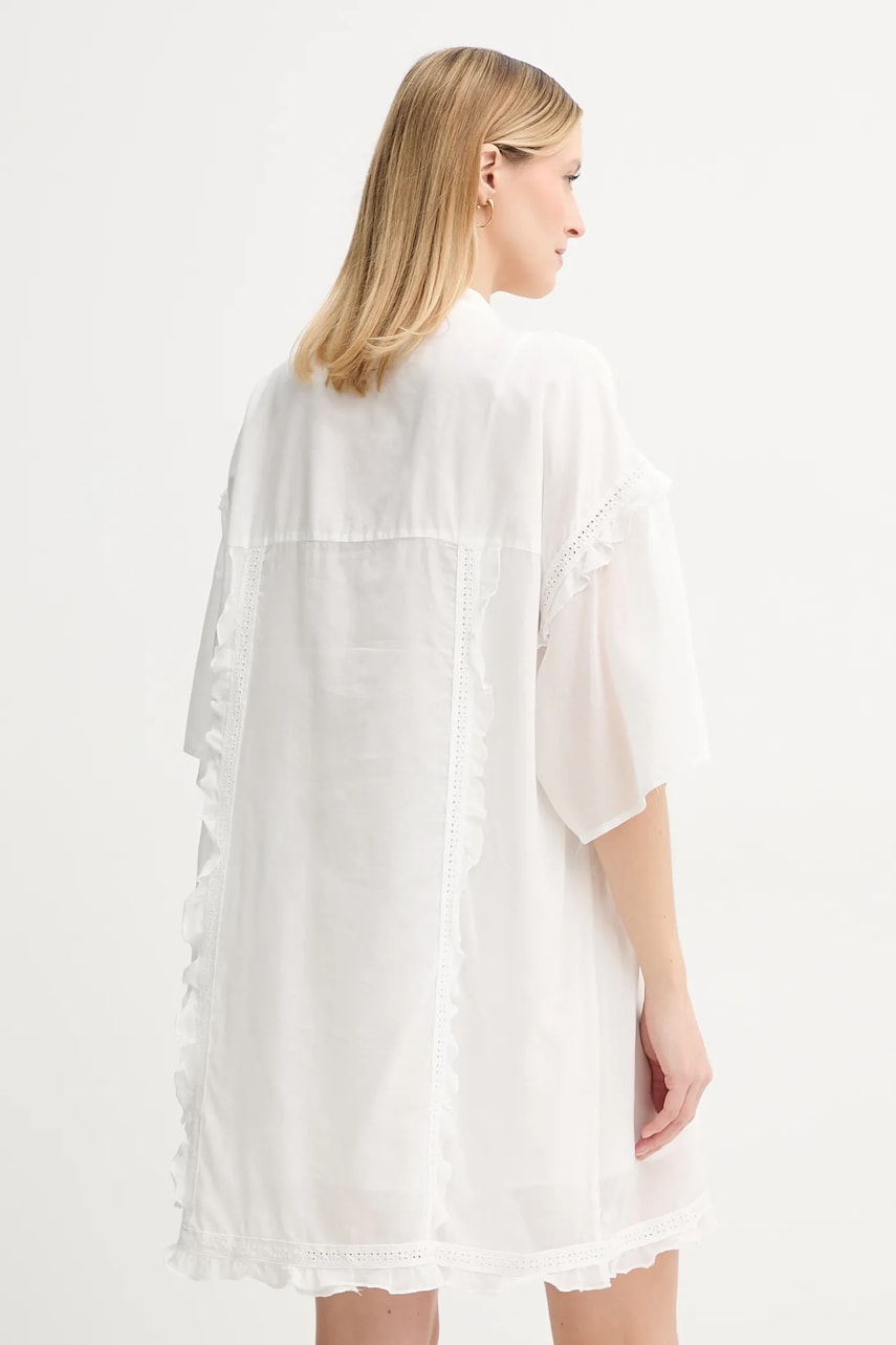Сукня з домішкою шовку ISABELLE BLANCHE колір білий mini oversize IS25SS-A078-T018