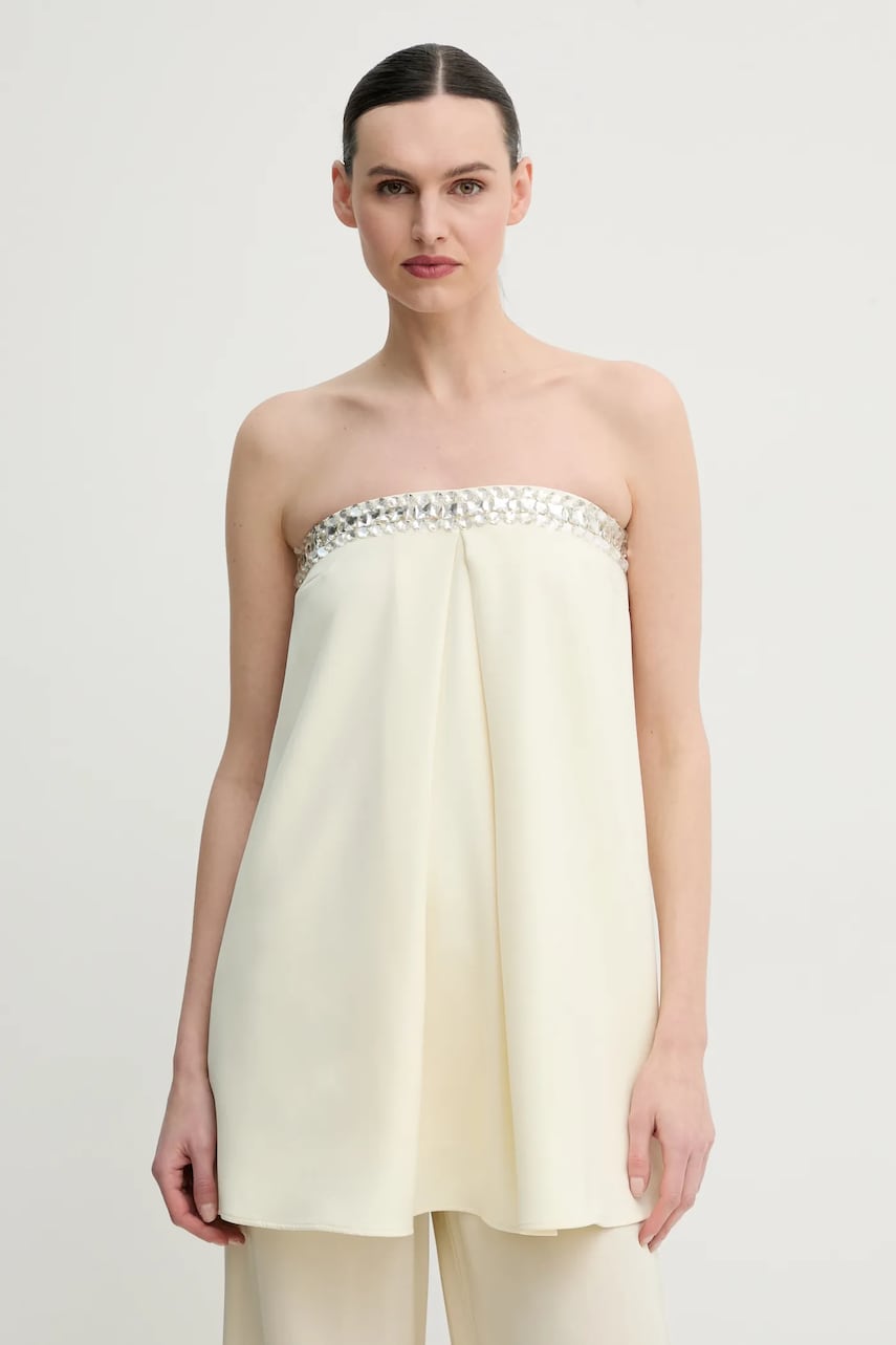 ISABELLE BLANCHE bluza femei, culoarea galben, neted, IS25SS-A037-T008 ISABELLE BLANCHE bluza femei, culoarea galben, neted, IS25SS-A037-T008
