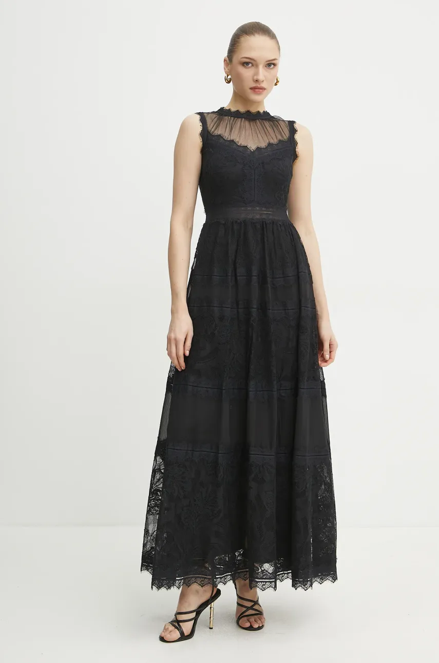 Ermanno Scervino rochie culoarea negru, maxi, evazată, 56TQ041ER0