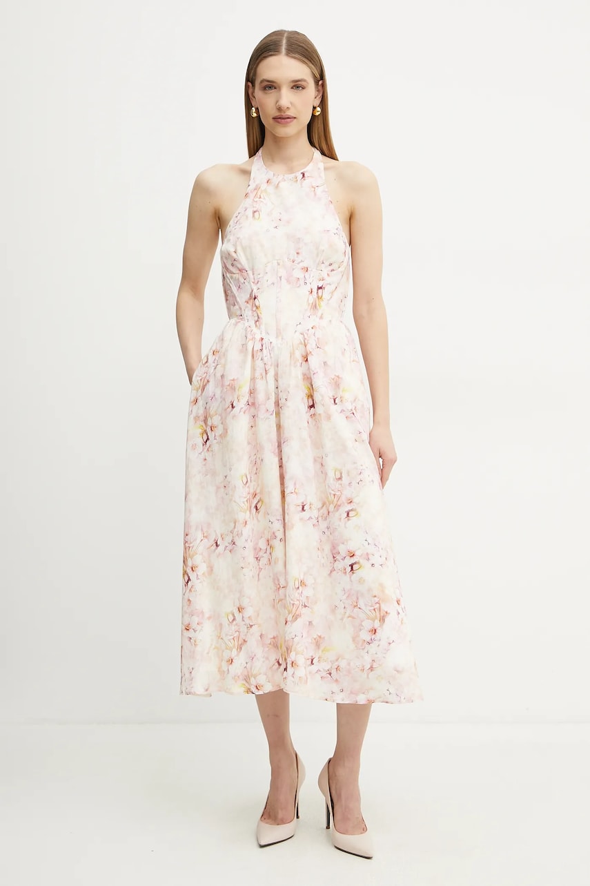 Bardot rochie culoarea roz, maxi, evazati, 59251DB1 Bardot rochie culoarea roz, maxi, evazati, 59251DB1