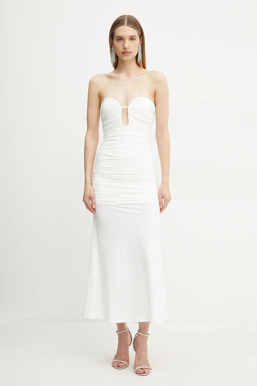 Bardot rochie culoarea alb, maxi, mulata, 59692DB1 Bardot rochie culoarea alb, maxi, mulata, 59692DB1