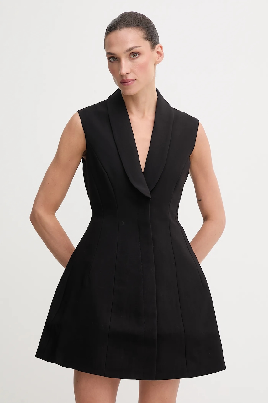 Bardot rochie culoarea alb, mini, evazati, 59724DB