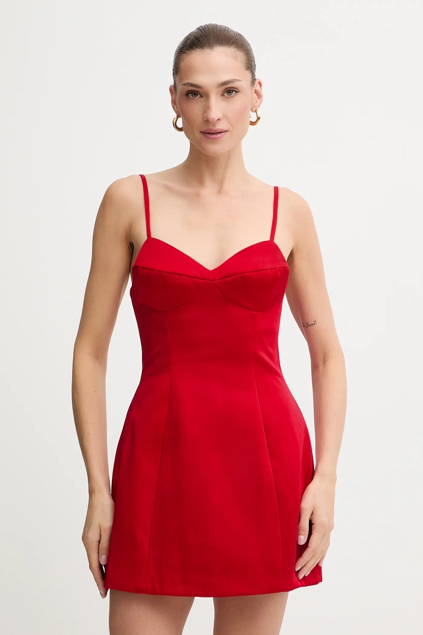 Bardot rochie culoarea alb, mini, drept, 59817DB
