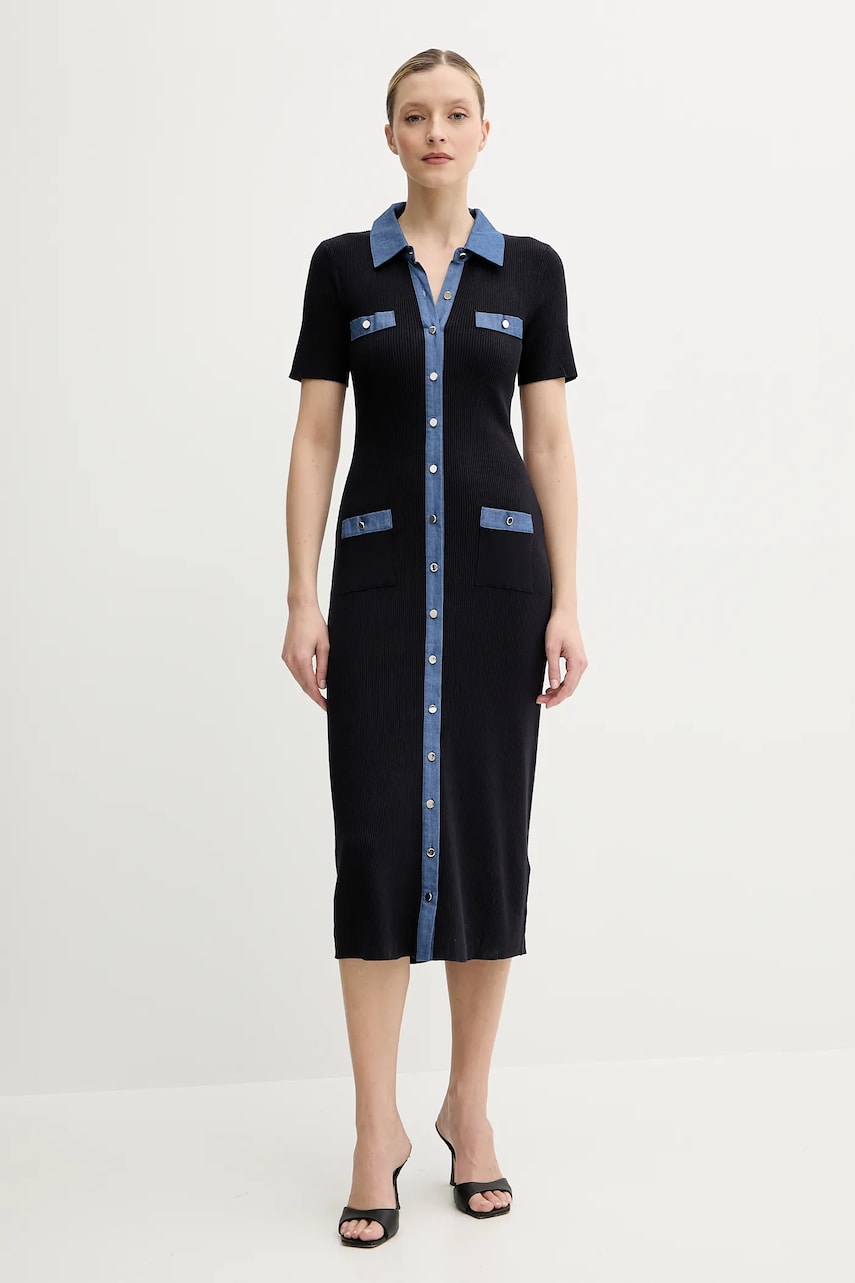 Morgan rochie RMSISSI culoarea bleumarin, midi, mulata, RMSISSI