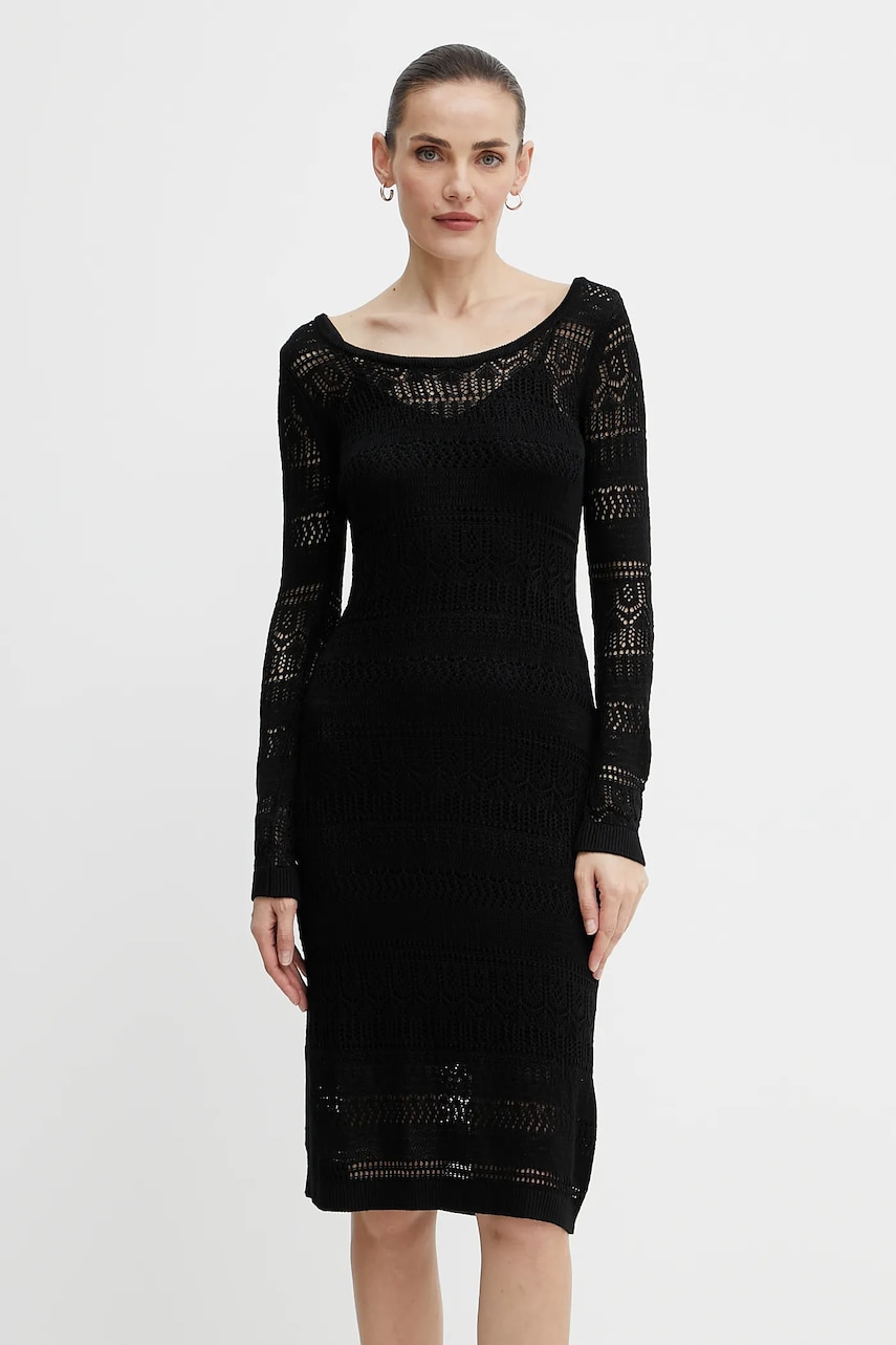 Morgan rochie RMPIMA culoarea negru, midi, drept, RMPIMA