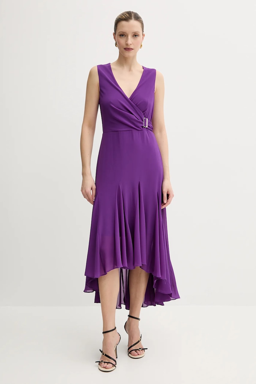 Morgan rochie REEL culoarea violet, midi, evazati, REEL Morgan rochie REEL culoarea violet, midi, evazati, REEL