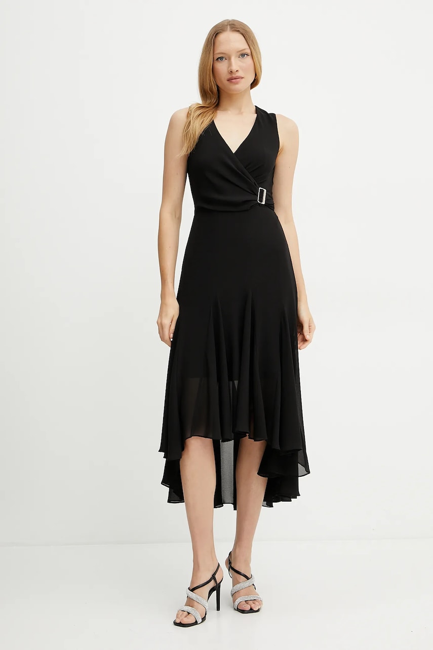Morgan rochie REEL culoarea negru, midi, evazati, REEL Morgan rochie REEL culoarea negru, midi, evazati, REEL