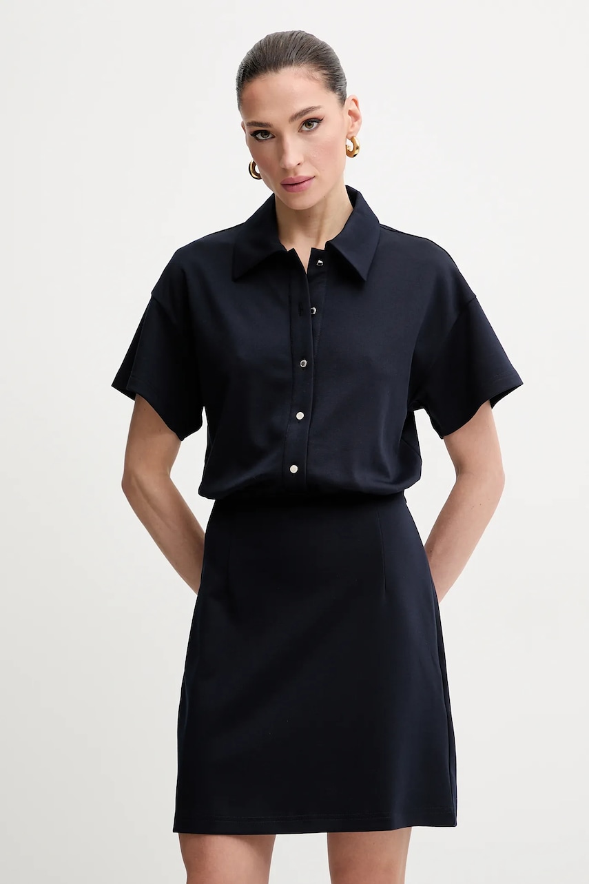 Morgan rochie RINOL culoarea bleumarin, mini, evazati, RINOL Morgan rochie RINOL culoarea bleumarin, mini, evazati, RINOL