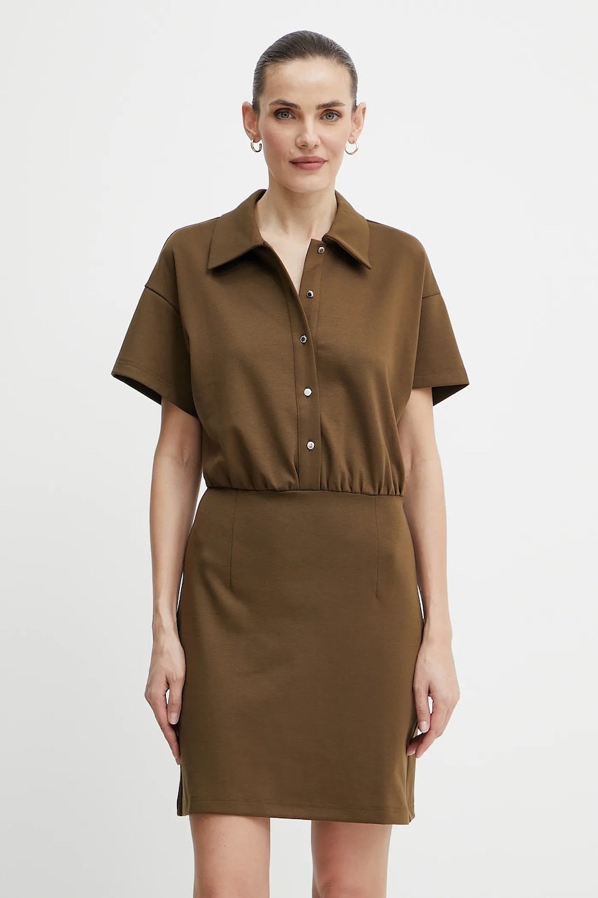 Morgan rochie RINOL culoarea maro, mini, evazati, RINOL Morgan rochie RINOL culoarea maro, mini, evazati, RINOL