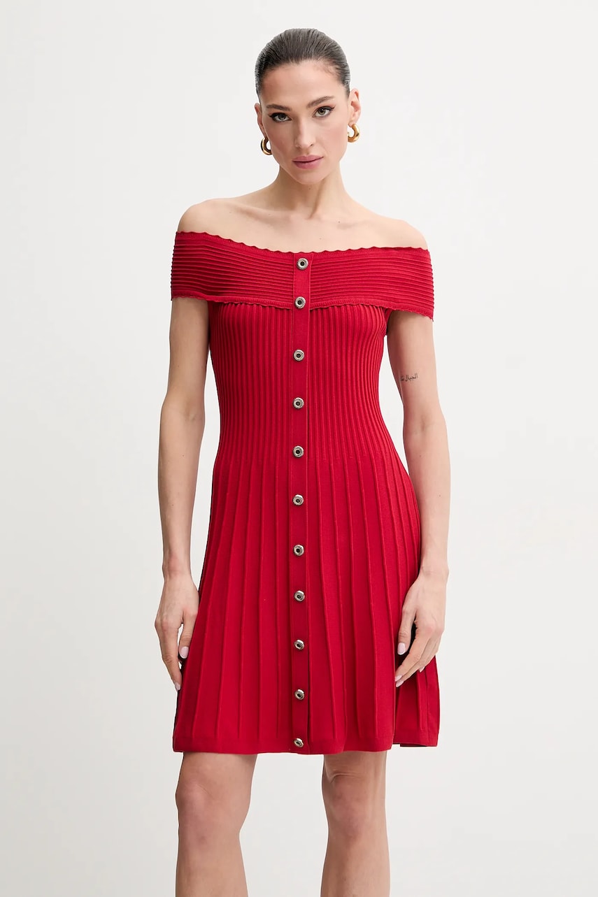 Morgan rochie RMELDO culoarea rosu, mini, evazati, RMELDO Morgan rochie RMELDO culoarea rosu, mini, evazati, RMELDO