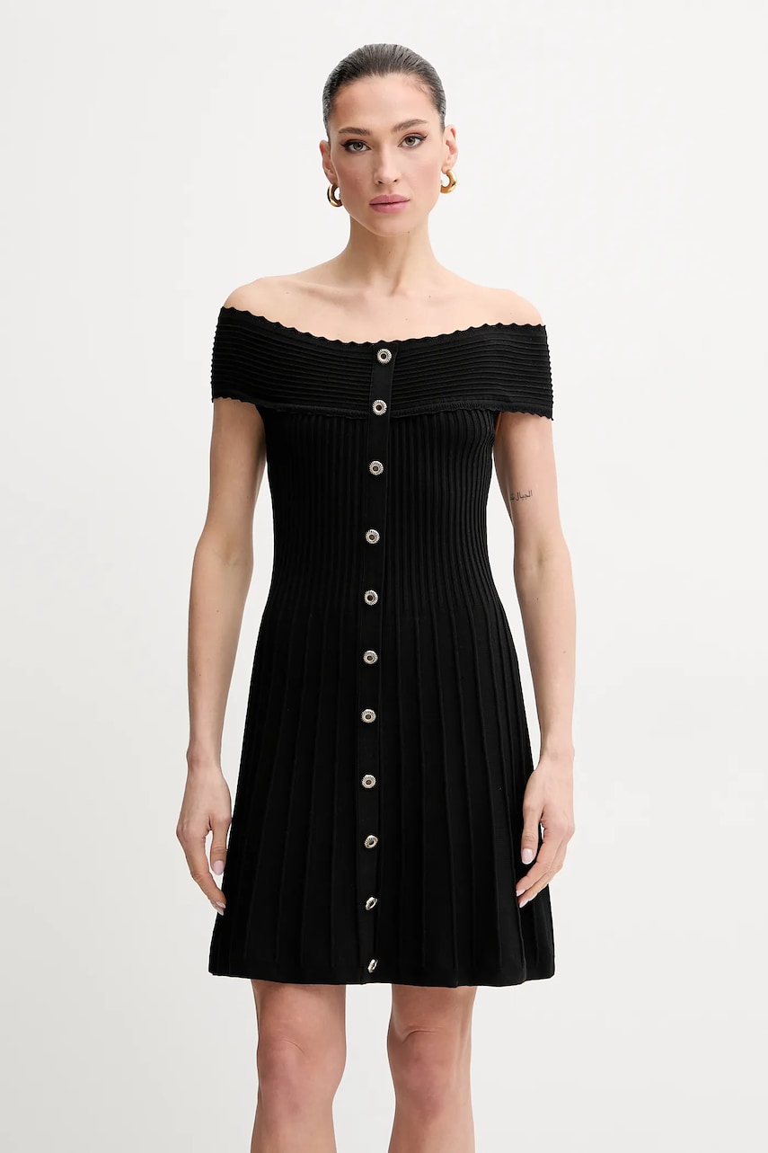 Morgan rochie RMELDO culoarea negru, mini, evazată, RMELDO