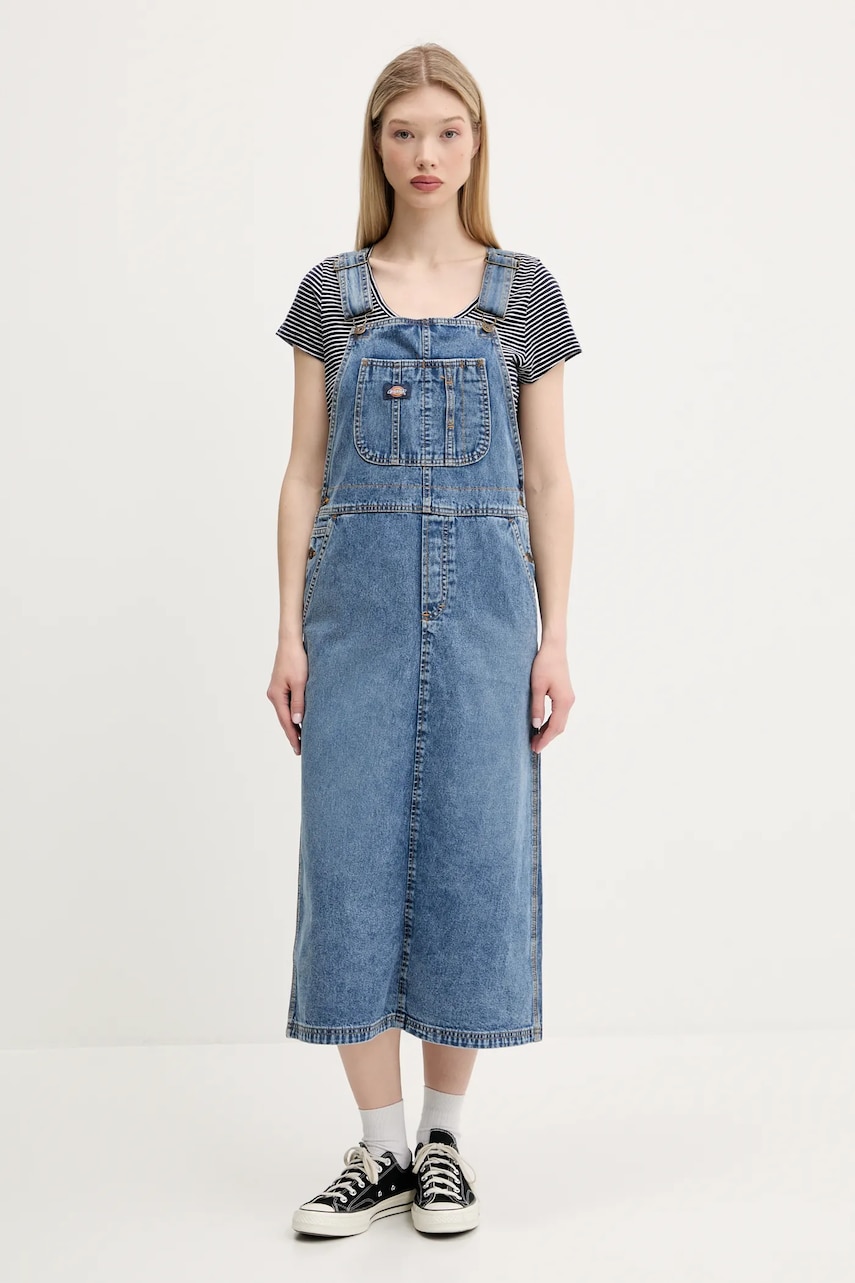 Dickies rochie din denim midi, dreaptă, DK0A4Z6TK211