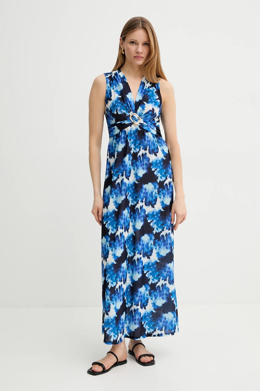 Morgan sukienka RIYA kolor niebieski maxi rozkloszowana RIYA