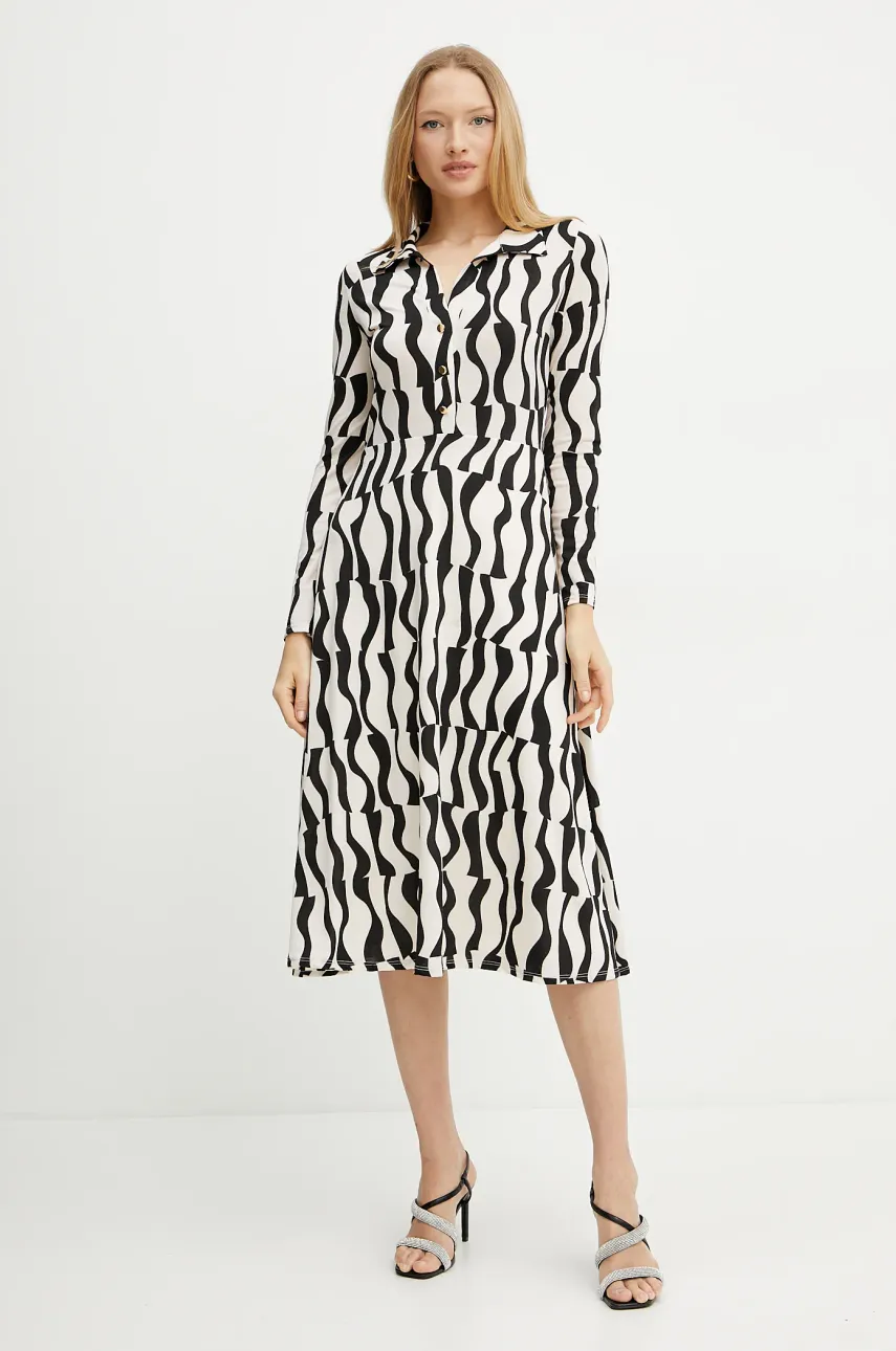 Morgan rochie RVAGUE culoarea negru, midi, evazati, RVAGUE
