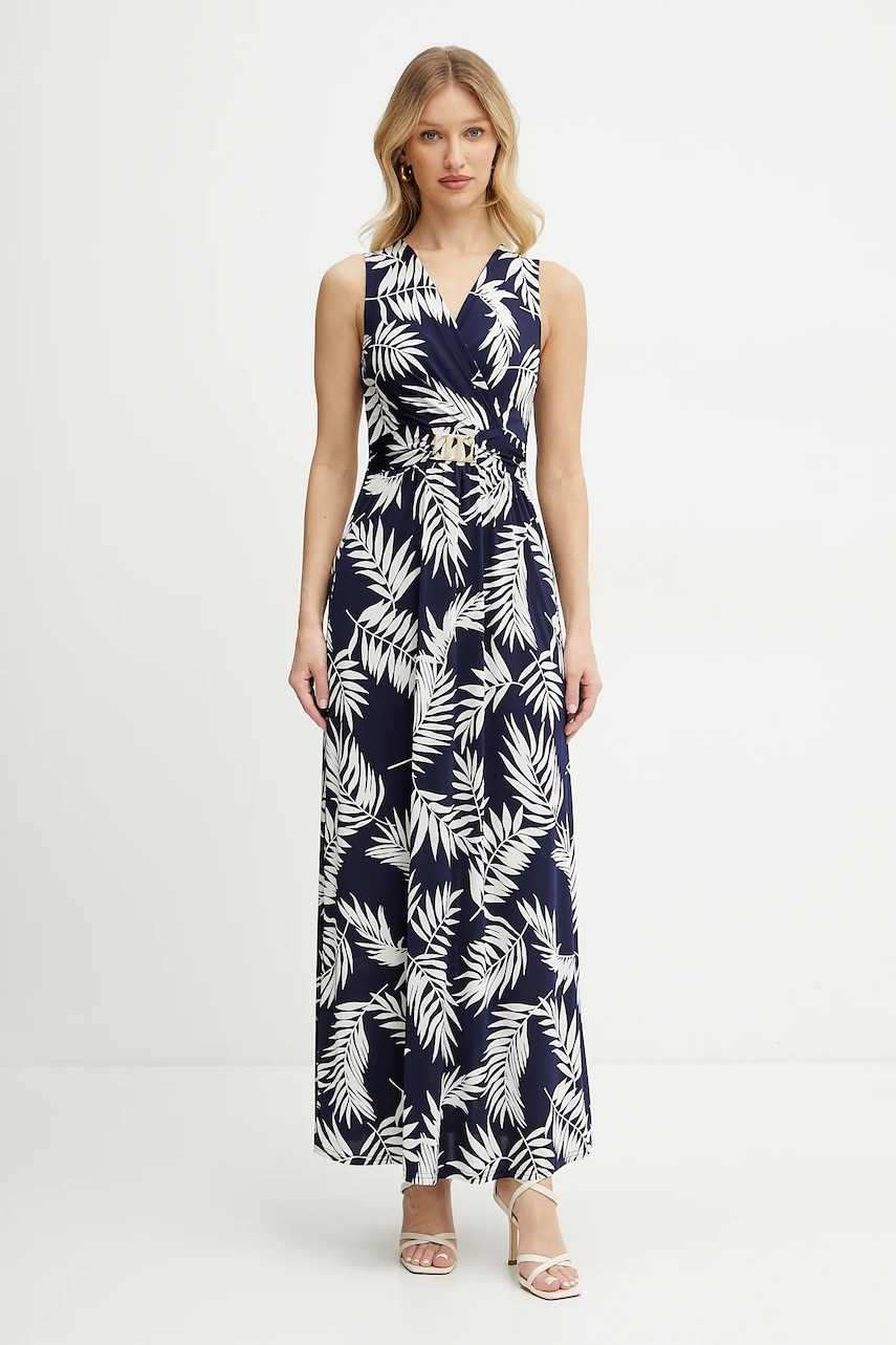 Morgan rochie RFLORI culoarea bleumarin, maxi, drept, RFLORI