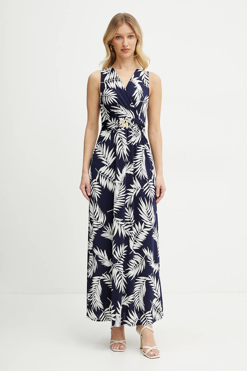 Morgan rochie RFLORI culoarea bleumarin, maxi, dreaptă, RFLORI