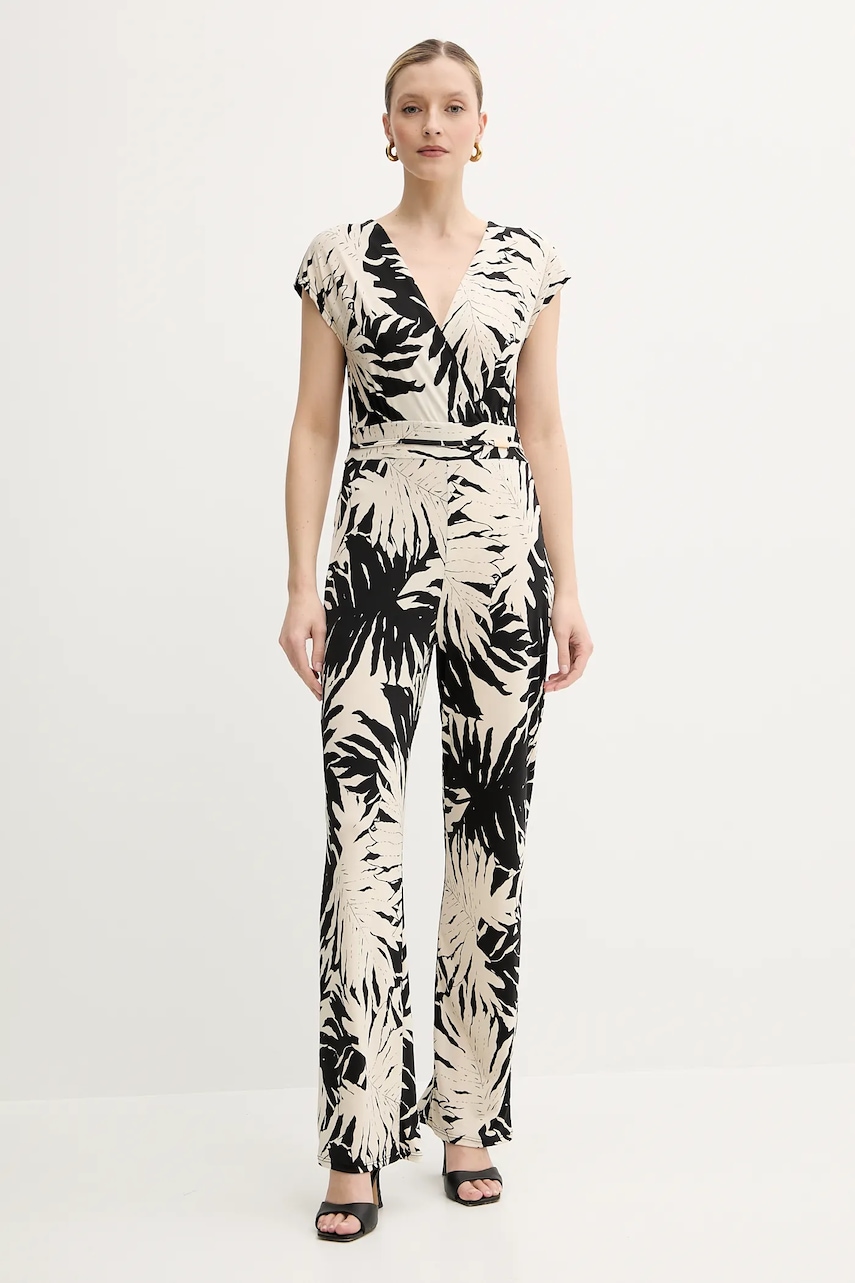 Morgan salopetă PAROS culoarea negru, cu decolteu in v, PAROS