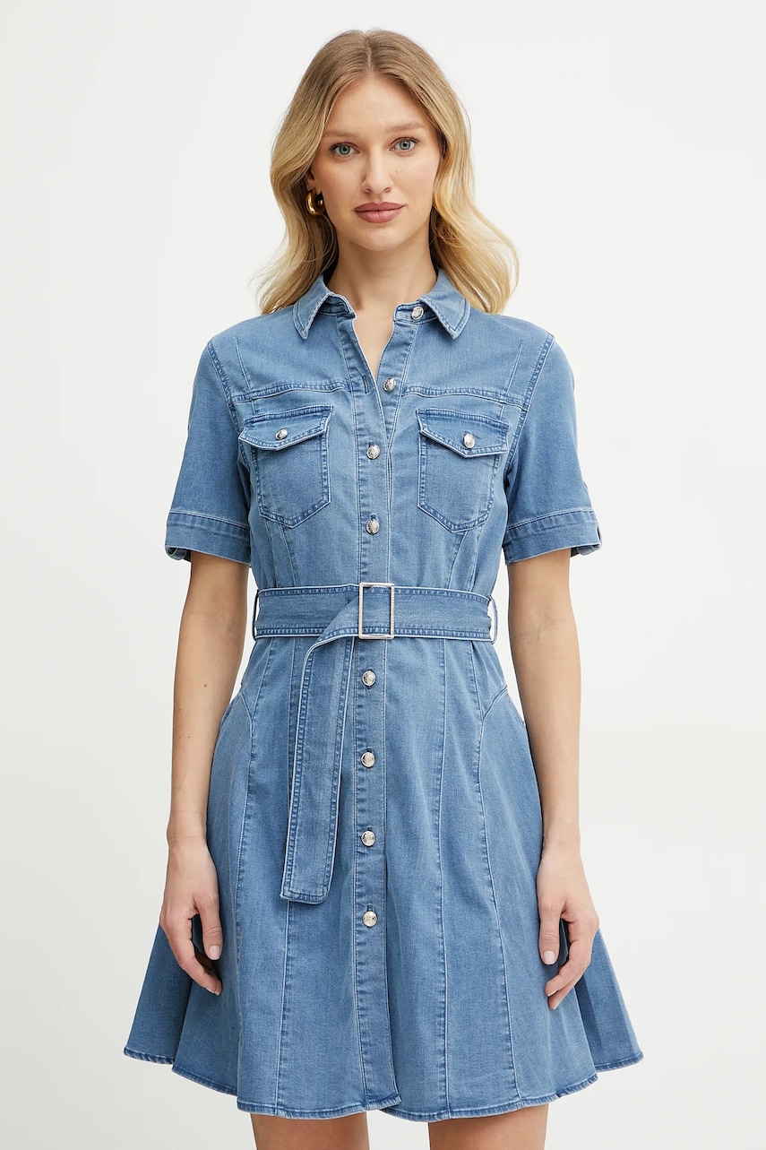 Morgan rochie din denim RIXES mini, evazată, RIXES