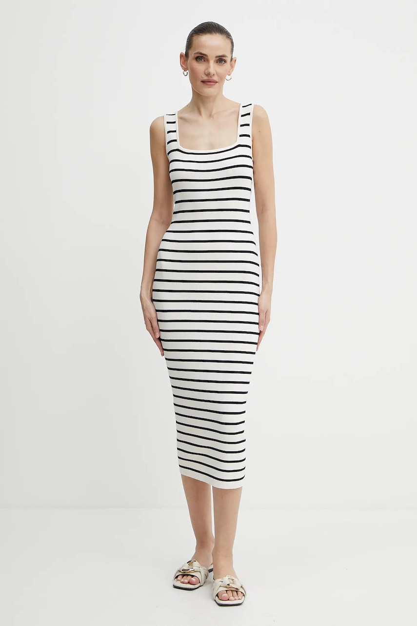 Платье Morgan RMDEBI цвет бежевый midi облегающее RMDEBI Платье Morgan RMDEBI цвет бежевый midi облегающее RMDEBI