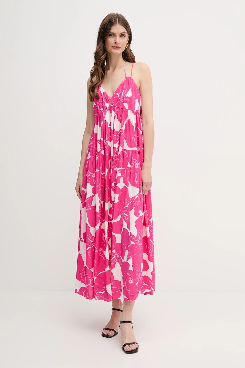Marc Aurel rochie culoarea roz, maxi, evazați, 6981-1010-24795