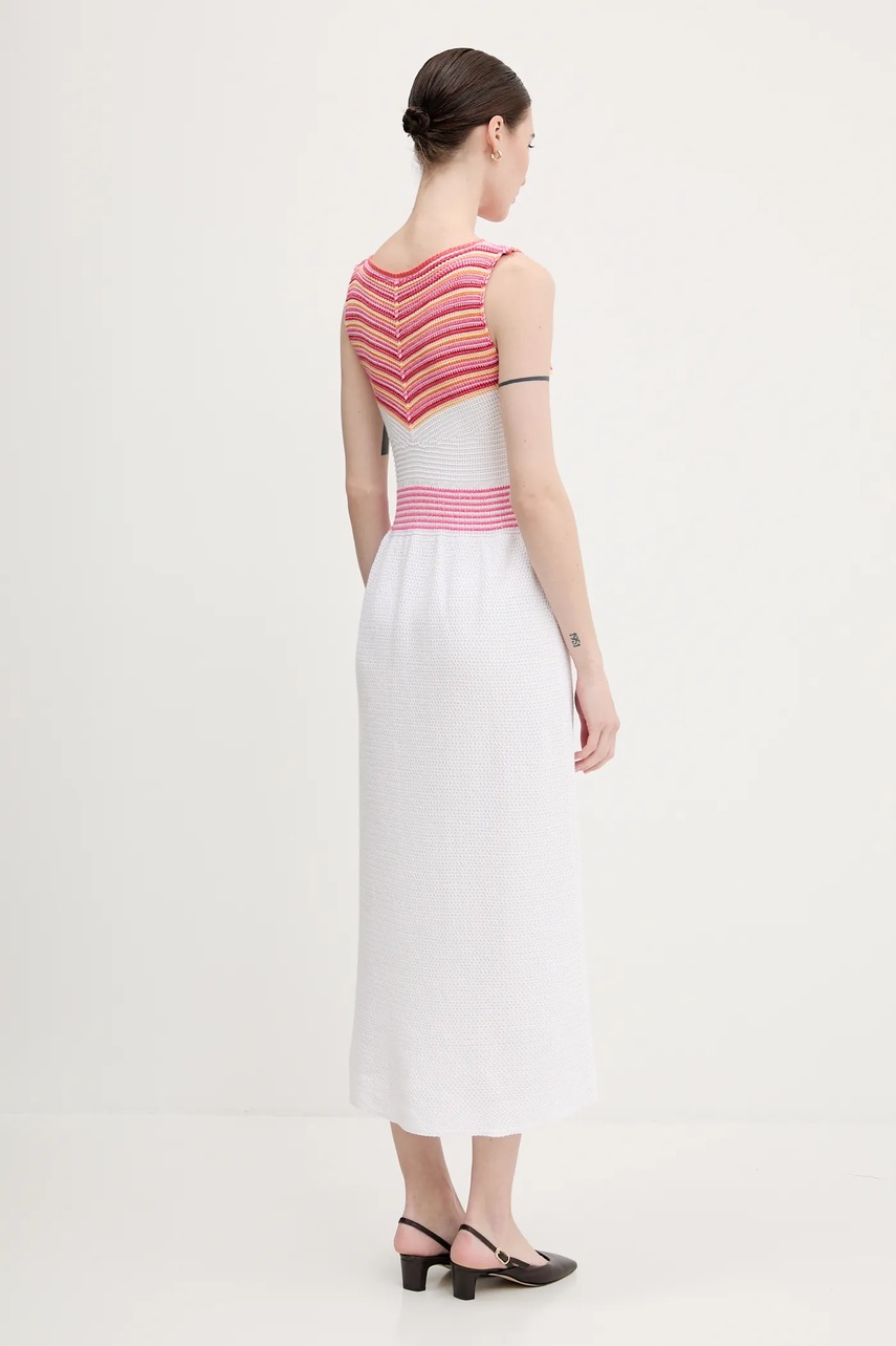 Платье United Colors of Benetton цвет розовый maxi расклешённое 1194EV02A