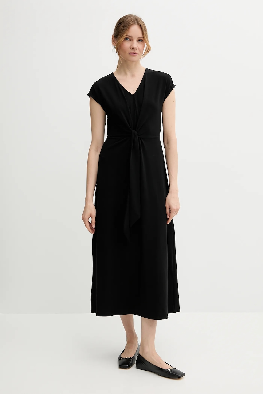 Платье United Colors of Benetton цвет чёрный maxi расклешённое 3FJHDV01T Платье United Colors of Benetton цвет чёрный maxi расклешённое 3FJHDV01T