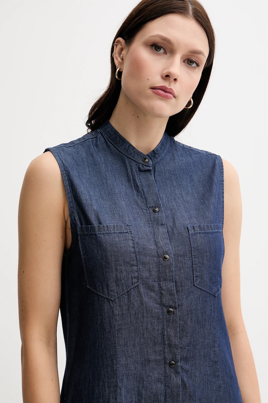 Бавовняна сукня United Colors of Benetton колір синій maxi розкльошена 44KCDV0BH