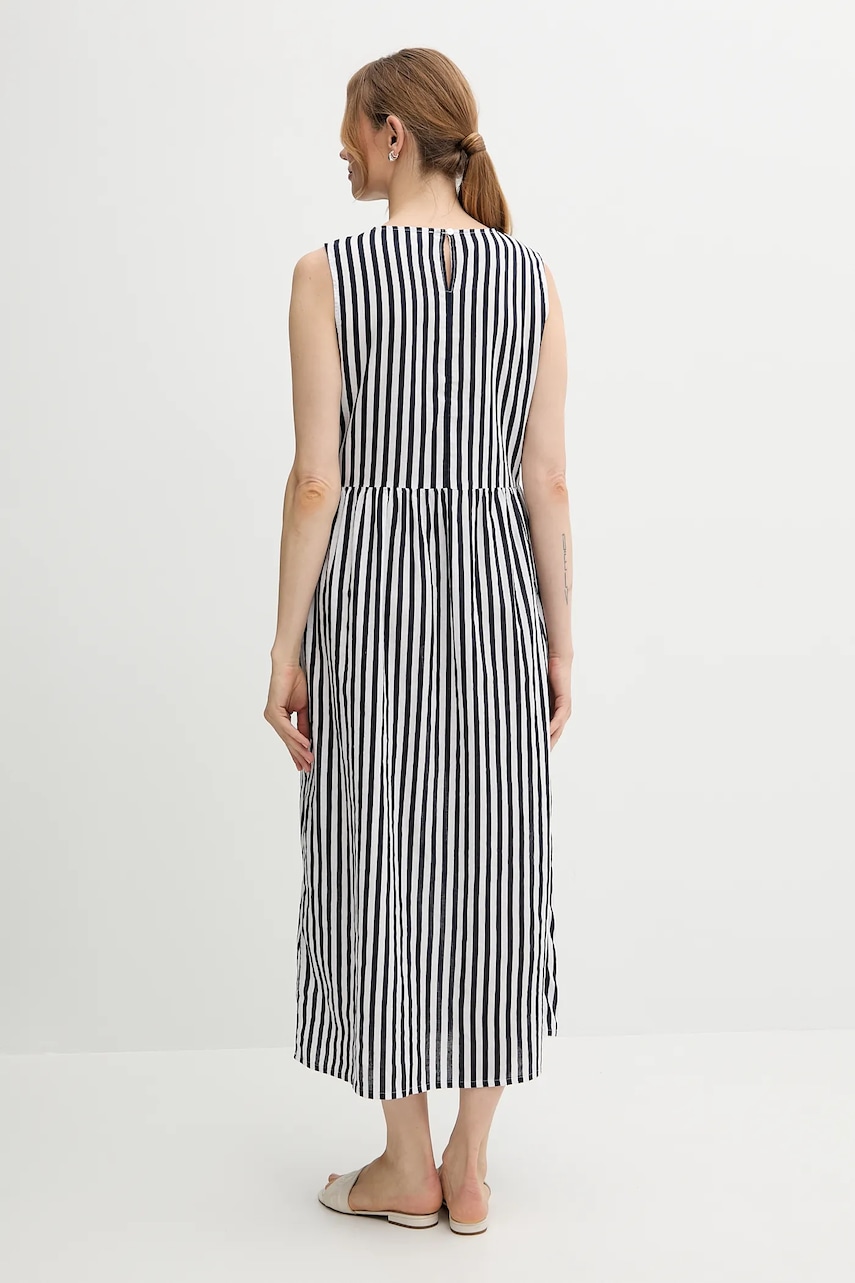 Сукня з домішкою льону United Colors of Benetton колір синій maxi розкльошена 48I5DV0BK