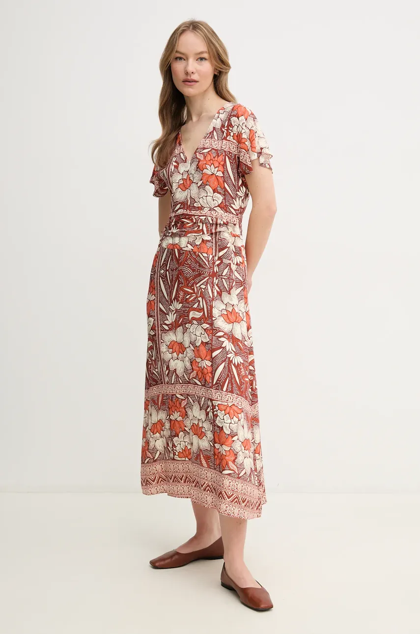 Hoss Intropia rochie culoarea maro, maxi, evazati, 8229084