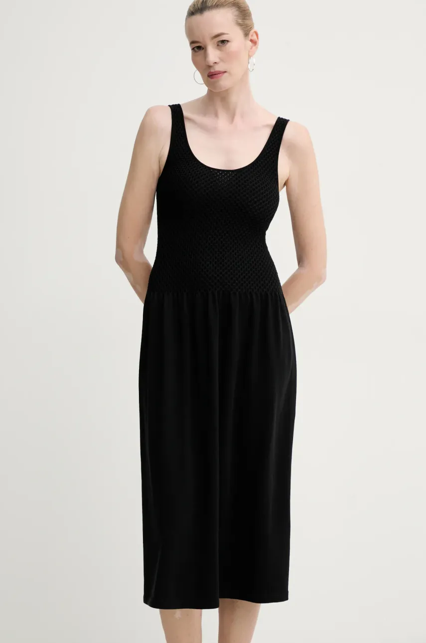 Theory rochie culoarea negru, midi, mulată, P0314704