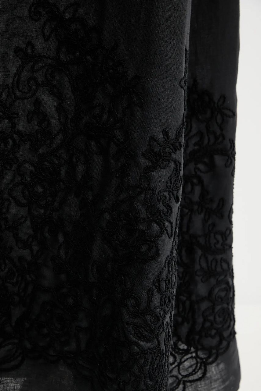 Сукня з домішкою льону Ermanno Scervino колір чорний maxi пряма D464Q606NZB