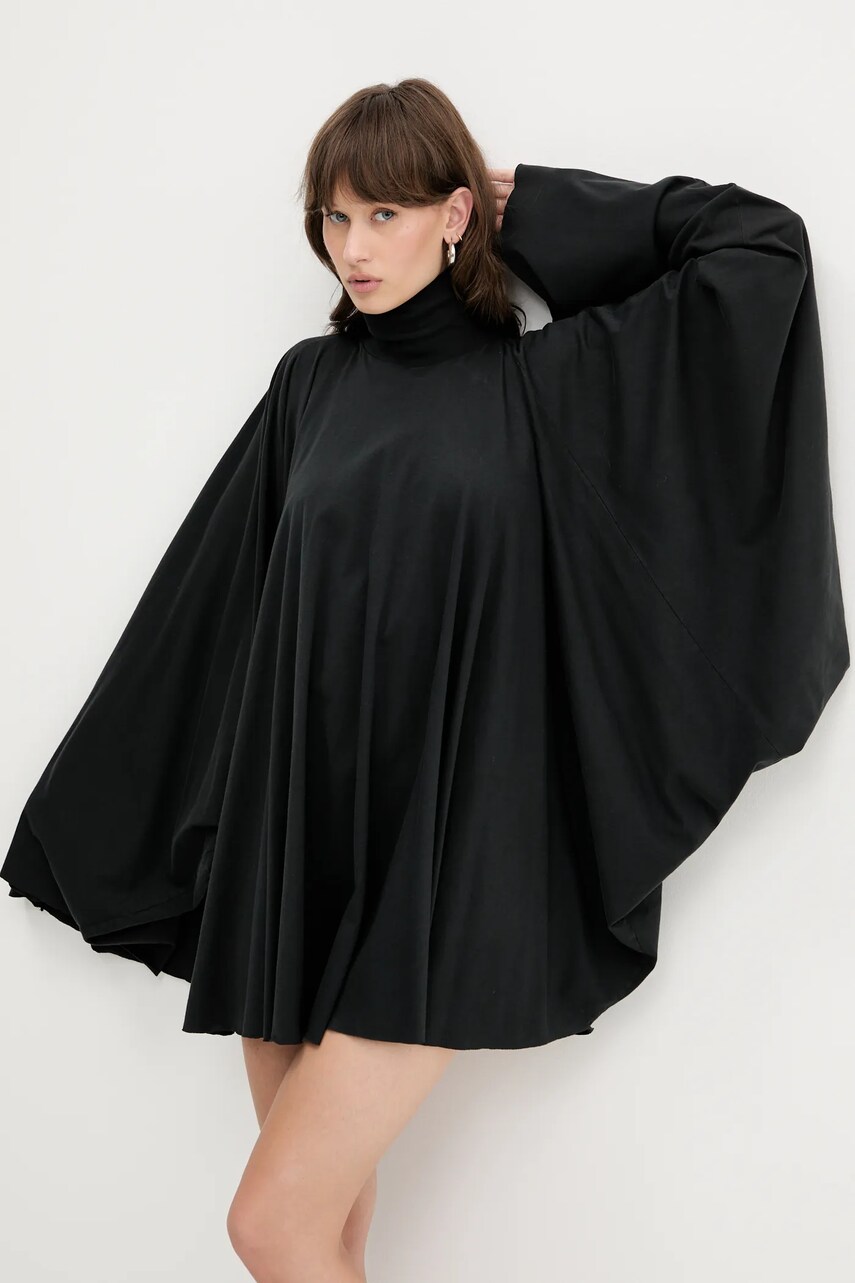 Бавовняна сукня MM6 Maison Margiela колір чорний mini oversize S62DA0038