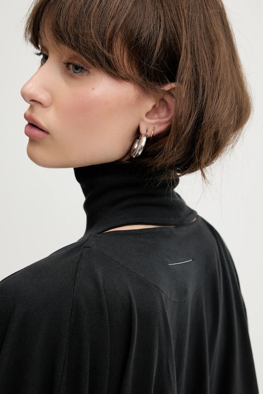 Бавовняна сукня MM6 Maison Margiela колір чорний mini oversize S62DA0038