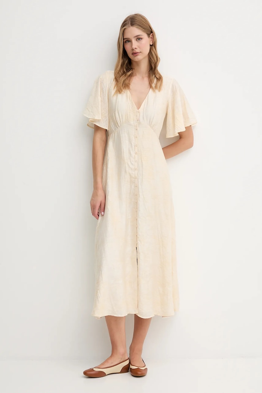 Hoss Intropia rochie culoarea bej, maxi, evazați, 8229128