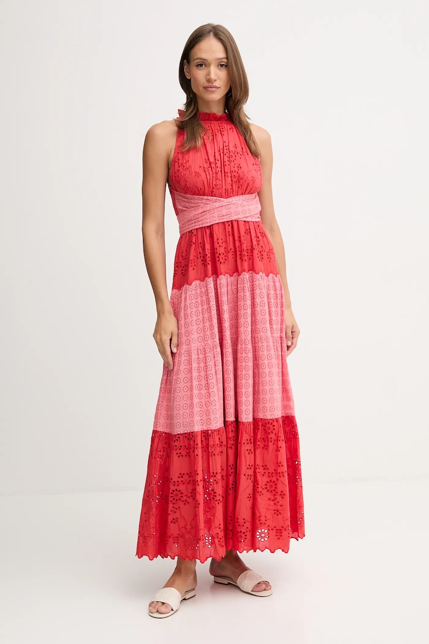 Pedro del Hierro rochie din bumbac culoarea roșu, maxi, evazați, 3819838