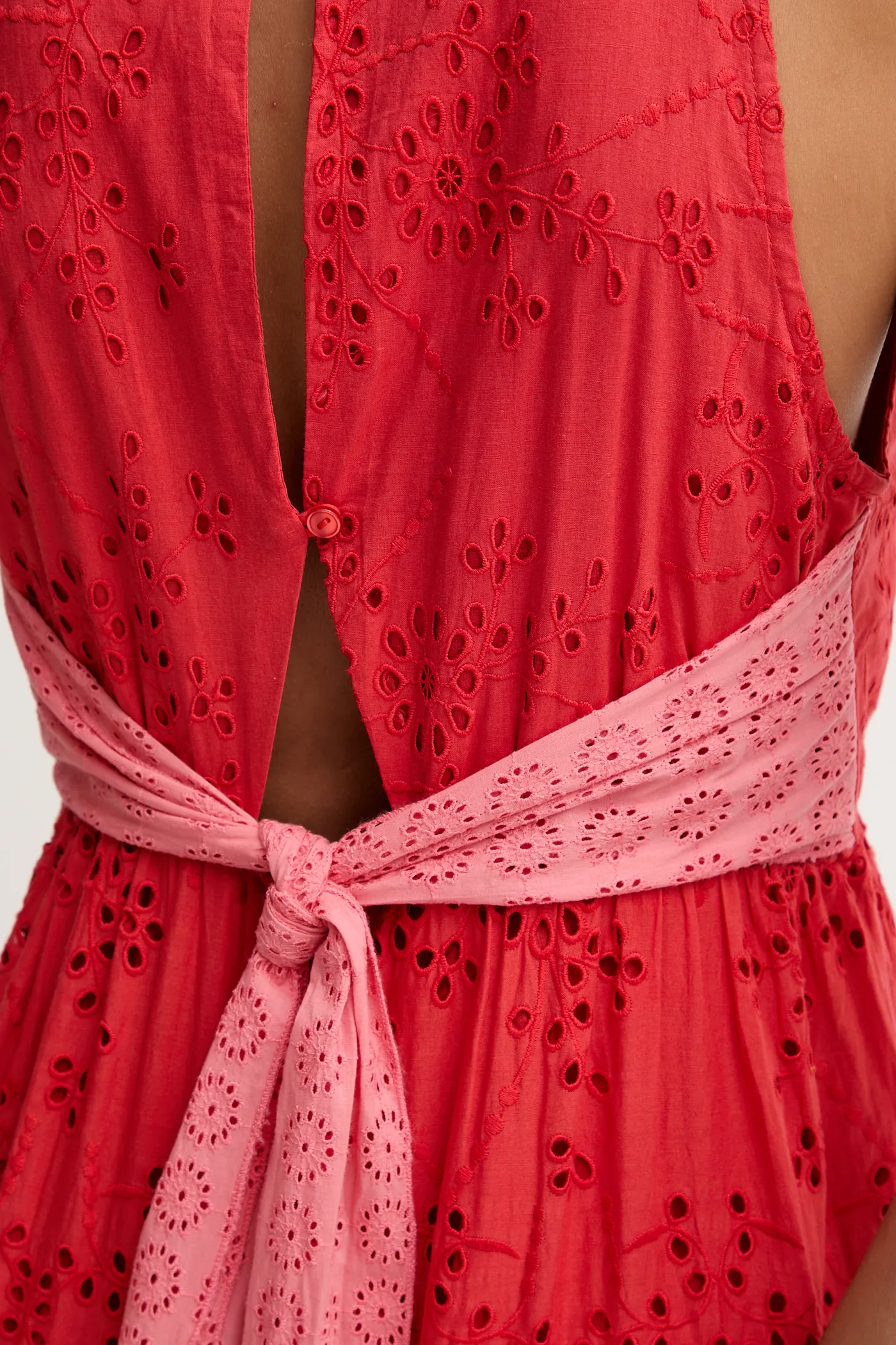 Бавовняна сукня Pedro del Hierro колір червоний maxi розкльошена 3819838