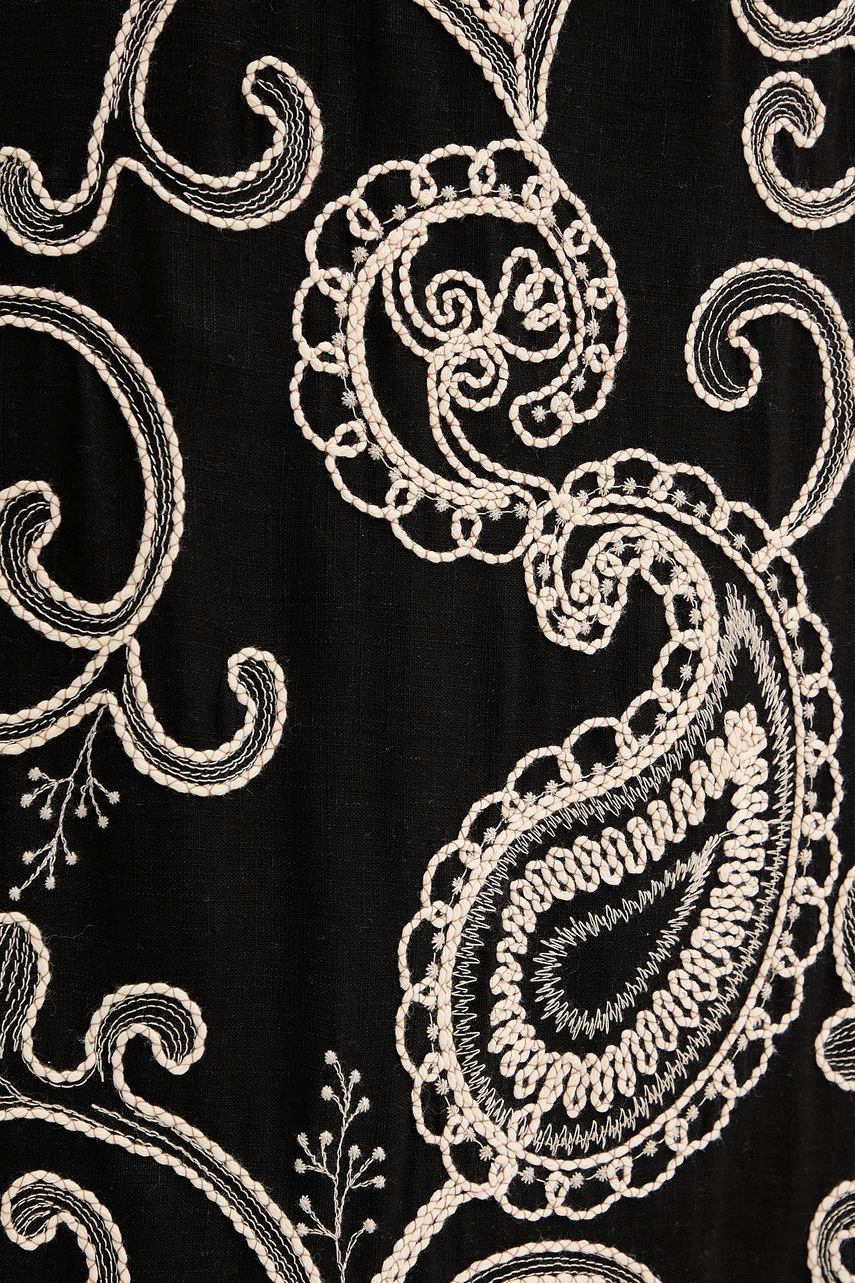 Φόρεμα από λινό μείγμα Pedro del Hierro χρώμα: μαύρο, 3819830 φωτογραφία