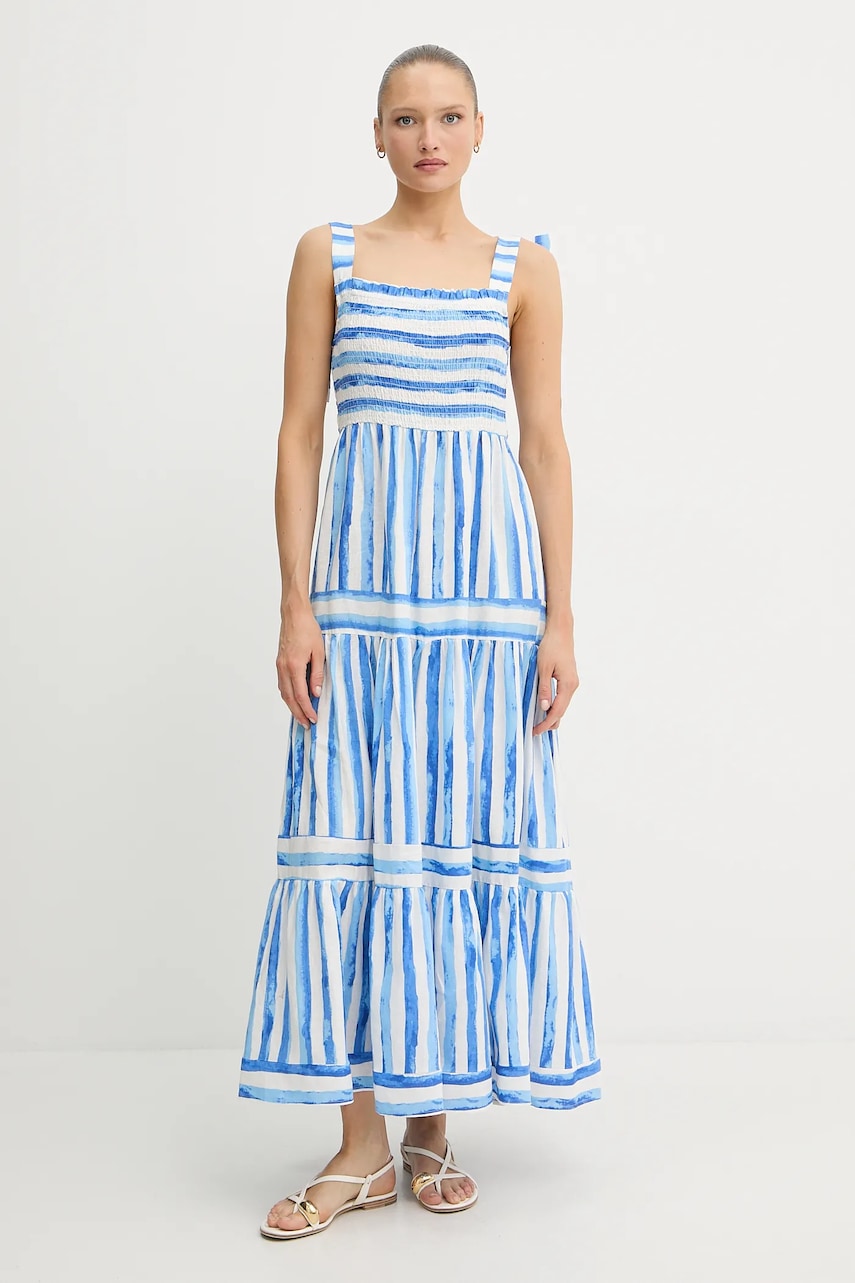 Pedro del Hierro rochie din in culoarea violet, maxi, evazati, 3819823