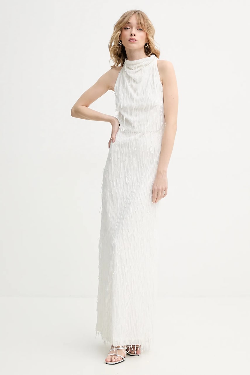 Rotate rochie culoarea bej, maxi, mulată, 113910857 Rotate rochie culoarea bej, maxi, mulată, 113910857