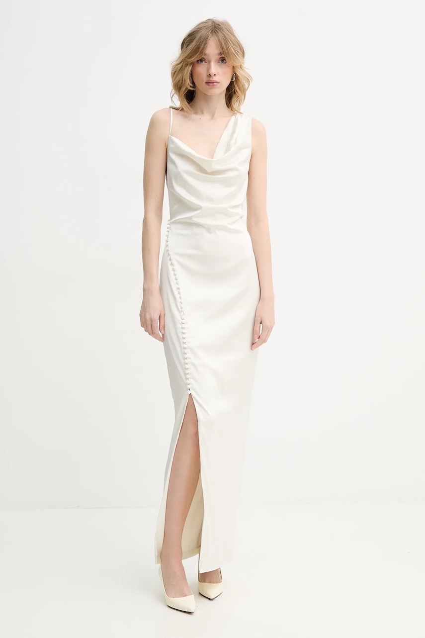 Rotate rochie culoarea bej, maxi, mulată, 113923857 Rotate rochie culoarea bej, maxi, mulată, 113923857