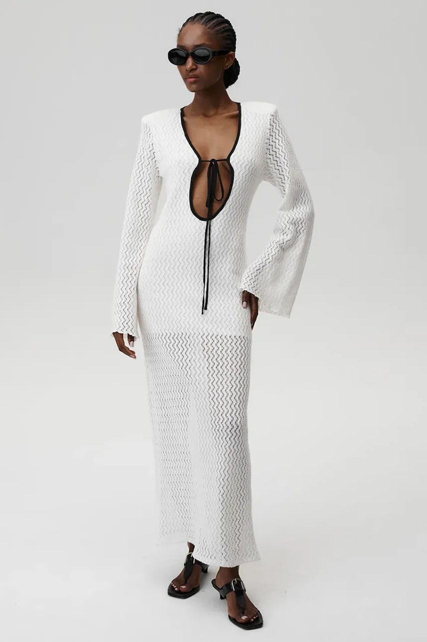 Undress Code rochie din bumbac Venice Dress culoarea alb, maxi, mulata, 902 Undress Code rochie din bumbac Venice Dress culoarea alb, maxi, mulata, 902