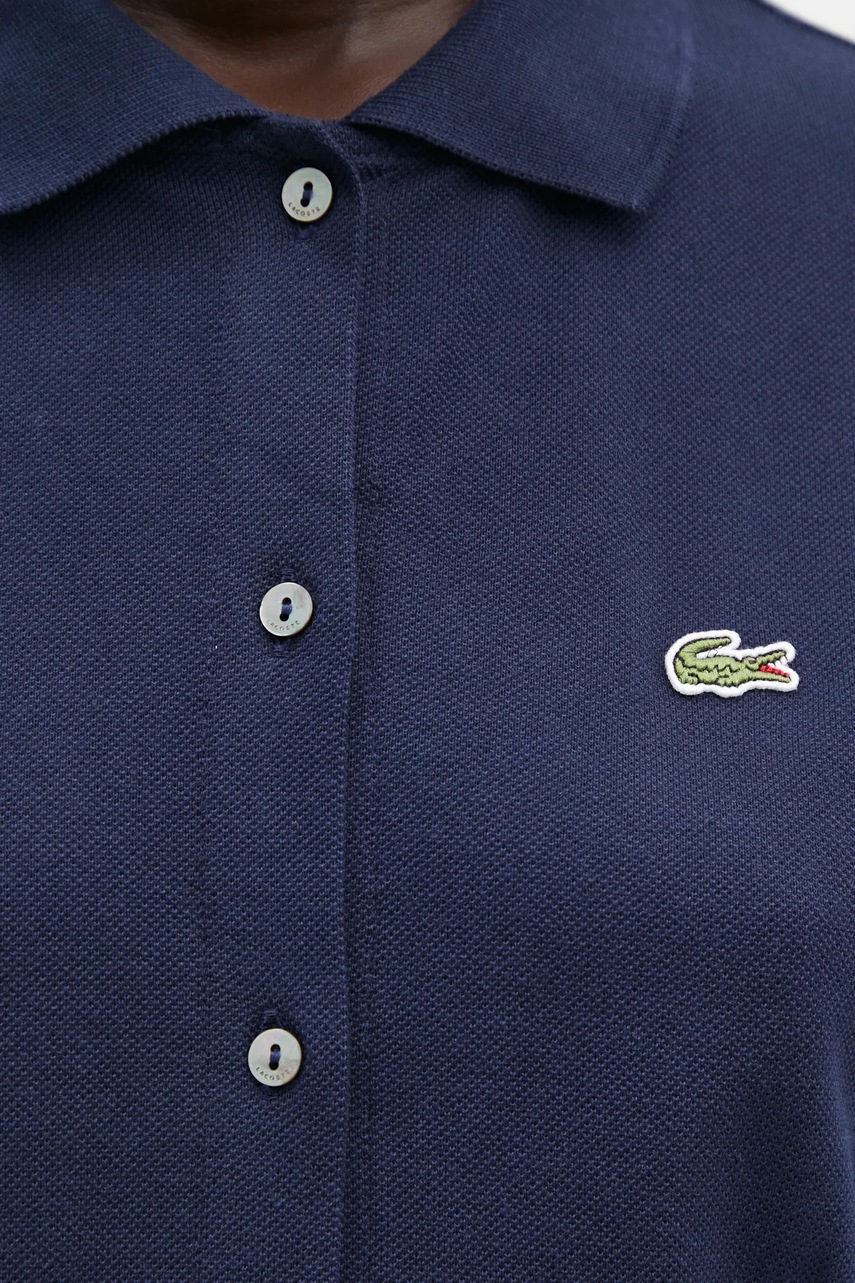 Бавовняна сукня Lacoste колір синій mini розкльошена EF9621