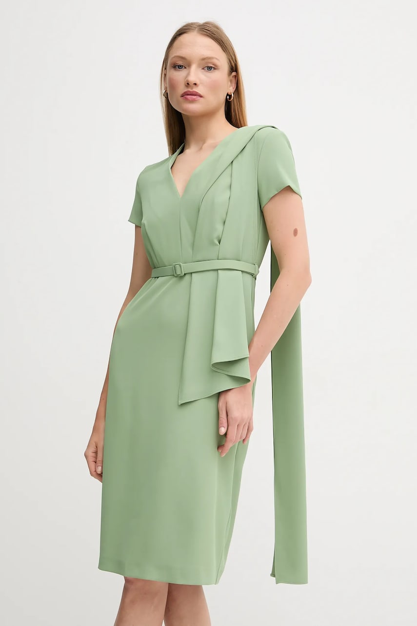 Платье Sandro Ferrone цвет зелёный mini облегающее S23XBEBALDACCHINI Платье Sandro Ferrone цвет зелёный mini облегающее S23XBEBALDACCHINI