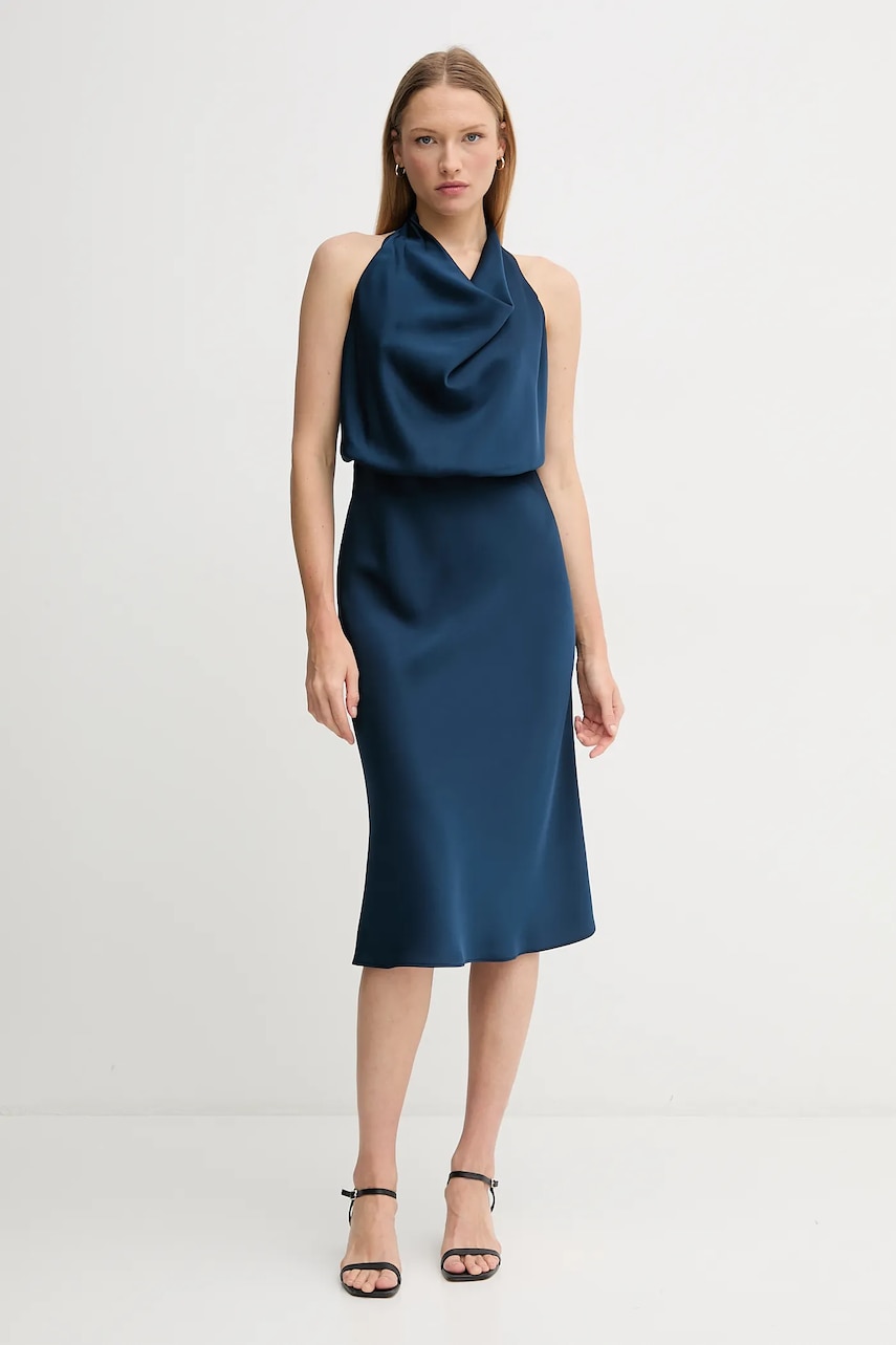 Sandro Ferrone rochie culoarea bleumarin, mini, mulată, S23XBEBIALETTI