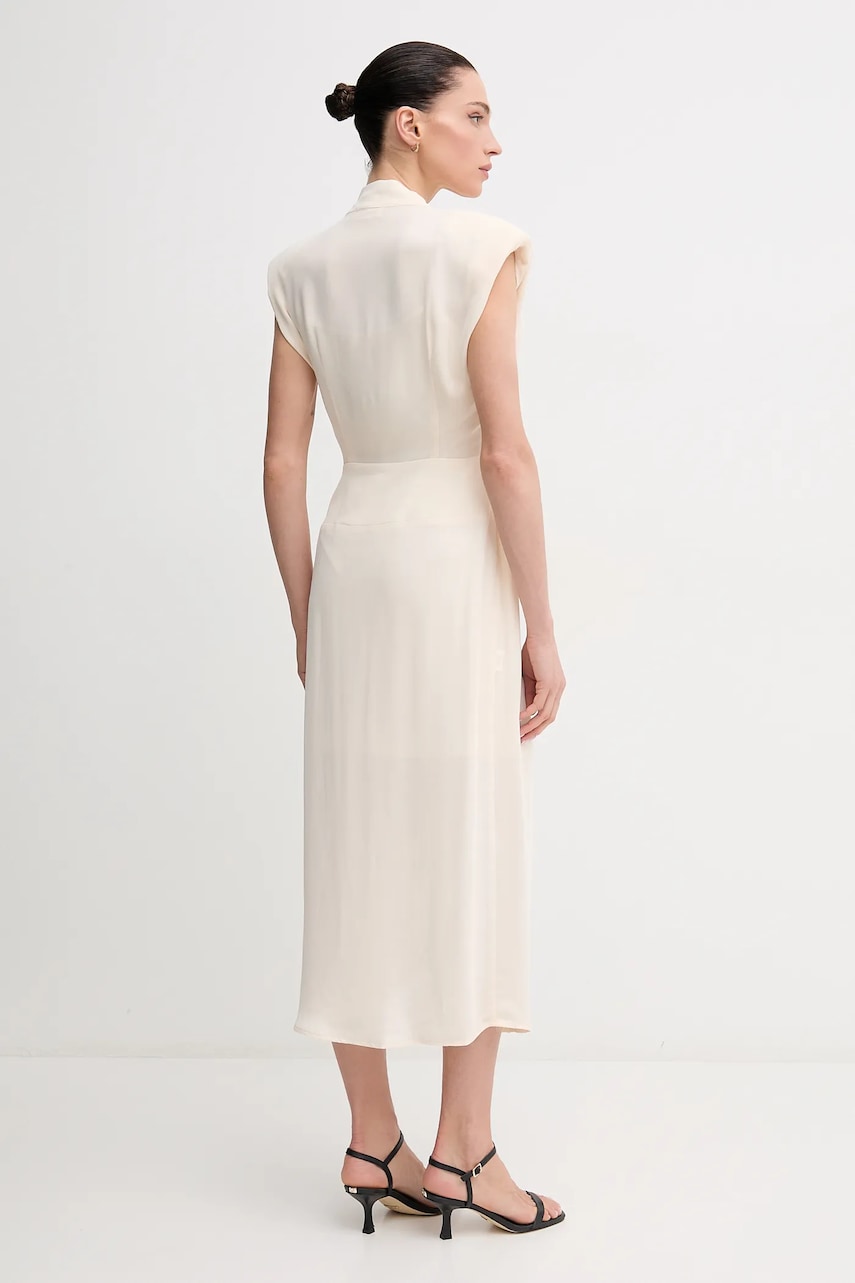 Платье Sandro Ferrone цвет бежевый midi расклешённое S23XBEBONACCORTI Платье Sandro Ferrone цвет бежевый midi расклешённое S23XBEBONACCORTI