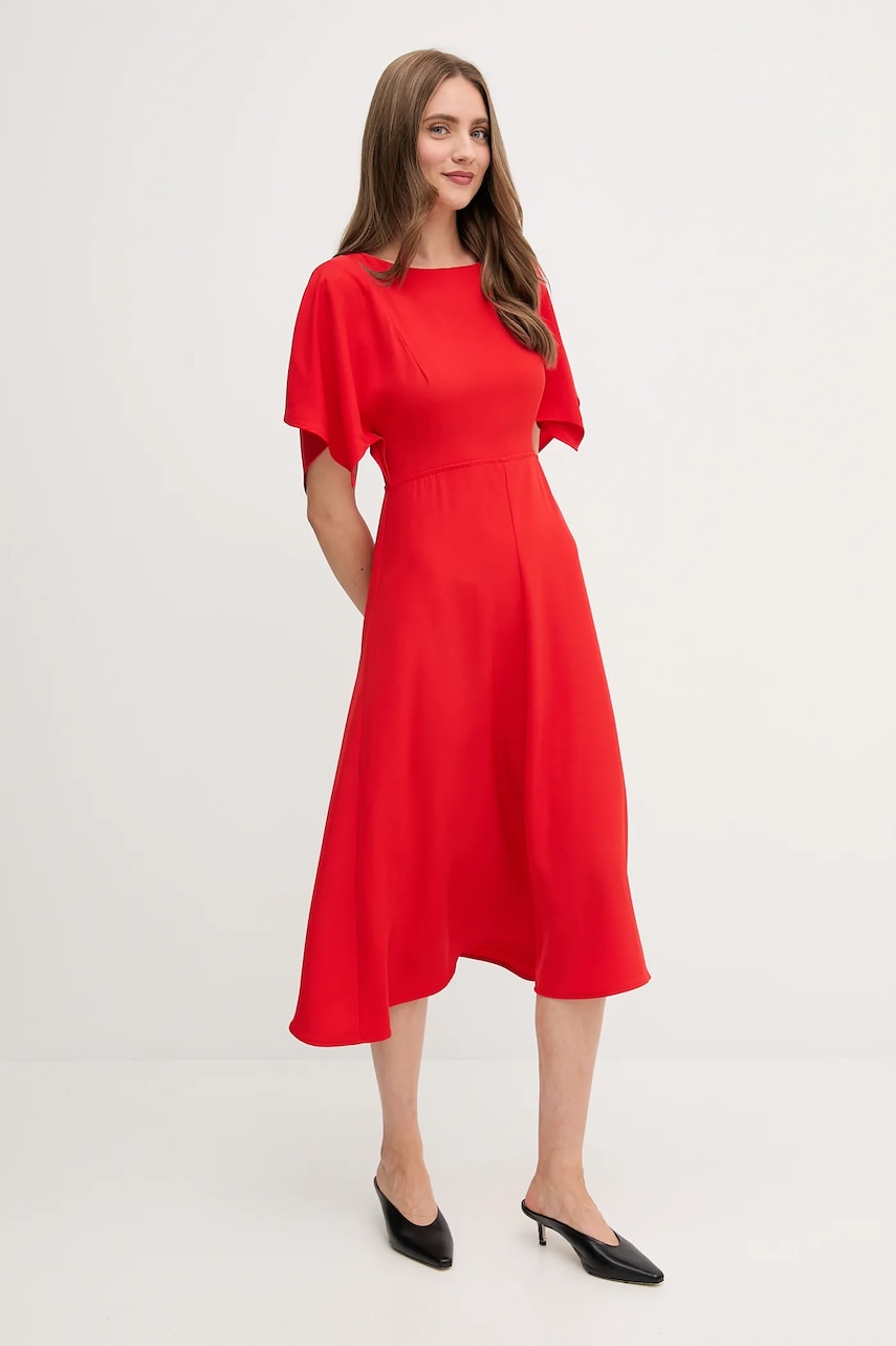 Платье Sandro Ferrone цвет красный midi расклешённое S23XBEBRANCALEONE Платье Sandro Ferrone цвет красный midi расклешённое S23XBEBRANCALEONE